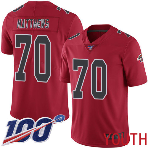 Atlanta Falcons Limited Red Youth Jake Matthews Jersey NFL Football 70 100th Season Rush Vapor Untouchable